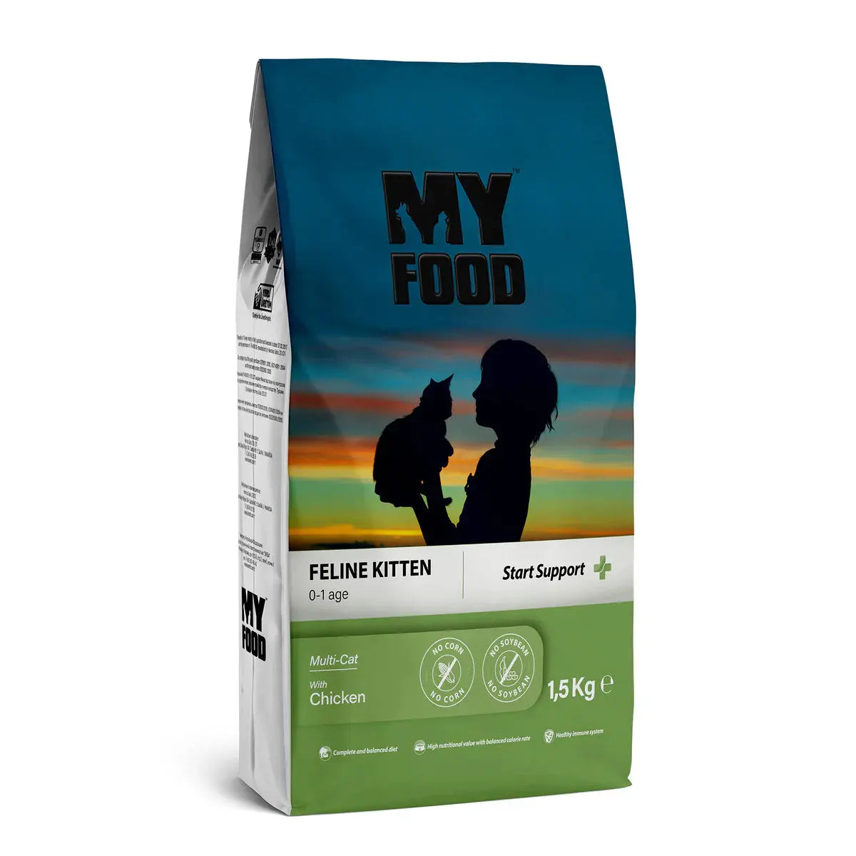 MYFOOD KITTEN DRY FOOD WITH CHICKEN FOR START SUPPORT 1.5KG MYFOOD