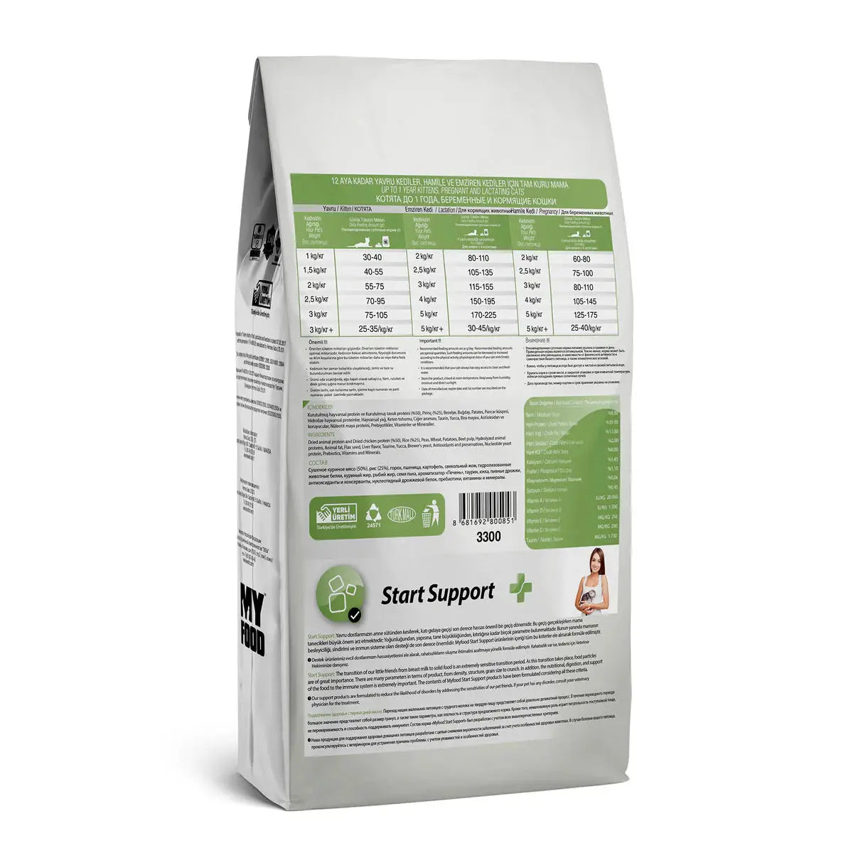 MYFOOD KITTEN DRY FOOD WITH CHICKEN FOR START SUPPORT 1.5KG MYFOOD