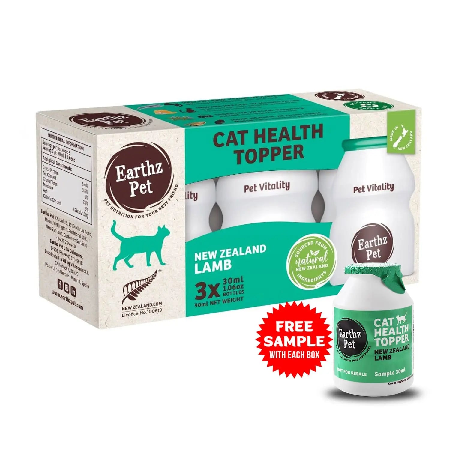 EARTHZ PET NEW ZEALAND HEALTH TOPPER FOR CATS EARTHZ PET