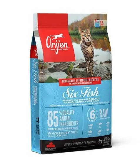 ORIJEN SIX FISH FORMULA PROTEIN-RICH GRAIN FREE DIET CAT DRY FOOD ORIJEN