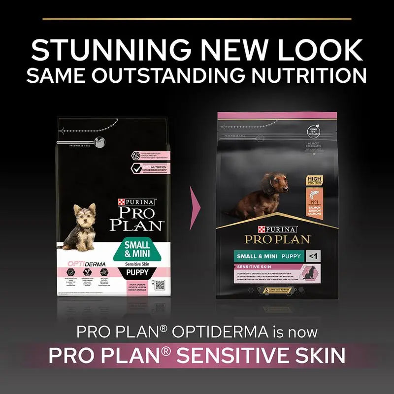 PURINA® PRO PLAN® PUPPY SMALL & MINI SENSITIVE SKIN WITH OPTIDERMA® RICH IN SALMON DRY FOOD PetFit.ae