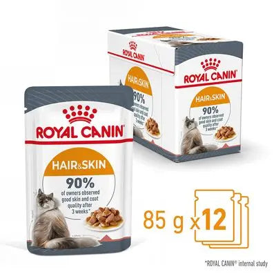 ROYAL CANIN FELINE CARE NUTRITION HAIR & SKIN GRAVY (INTENSE BEAUTY) WET CAT FOOD POUCH, 85g Royal Canin