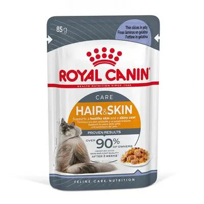 ROYAL CANIN FELINE CARE NUTRITION HAIR & SKIN JELLY WET FOOD POUCH, 85G Royal Canin