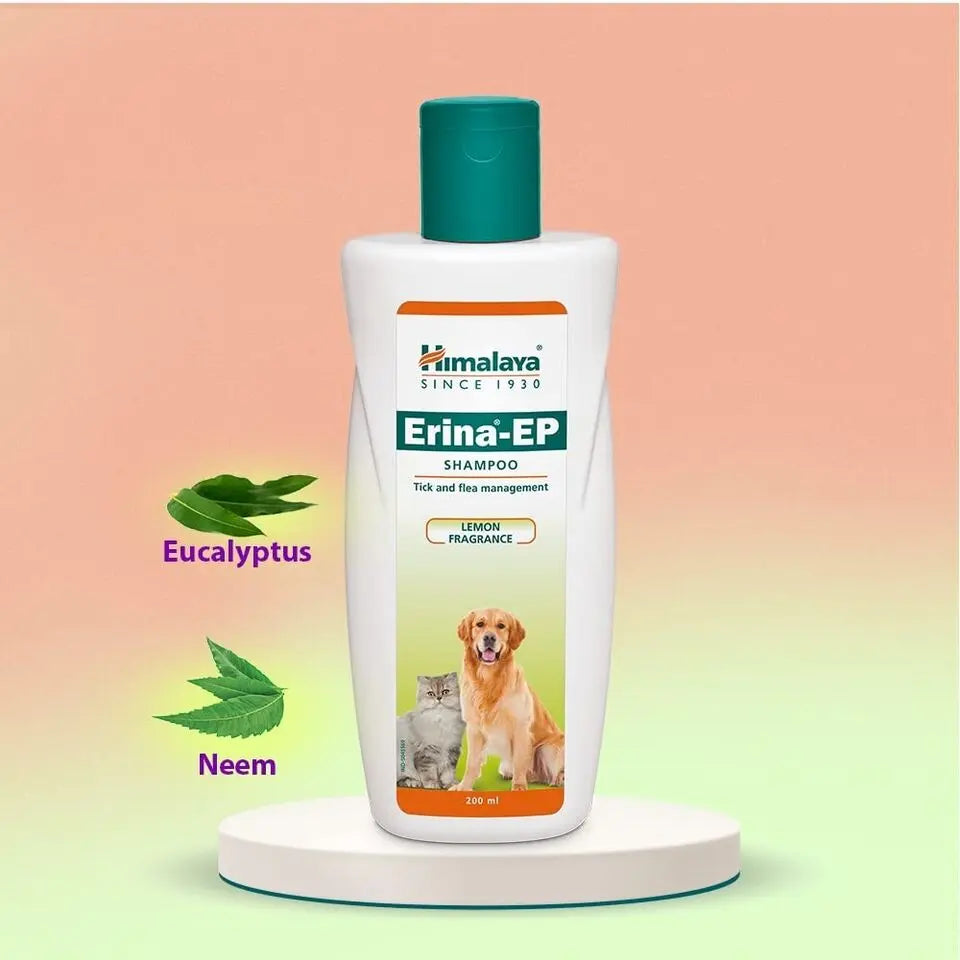 HIMALAYA ERINA- EP SHAMPOO TICK & FLEA MANAGEMENT FOR DOG AND CAT LEMON FRAGRANCE 200 ML Himalaya