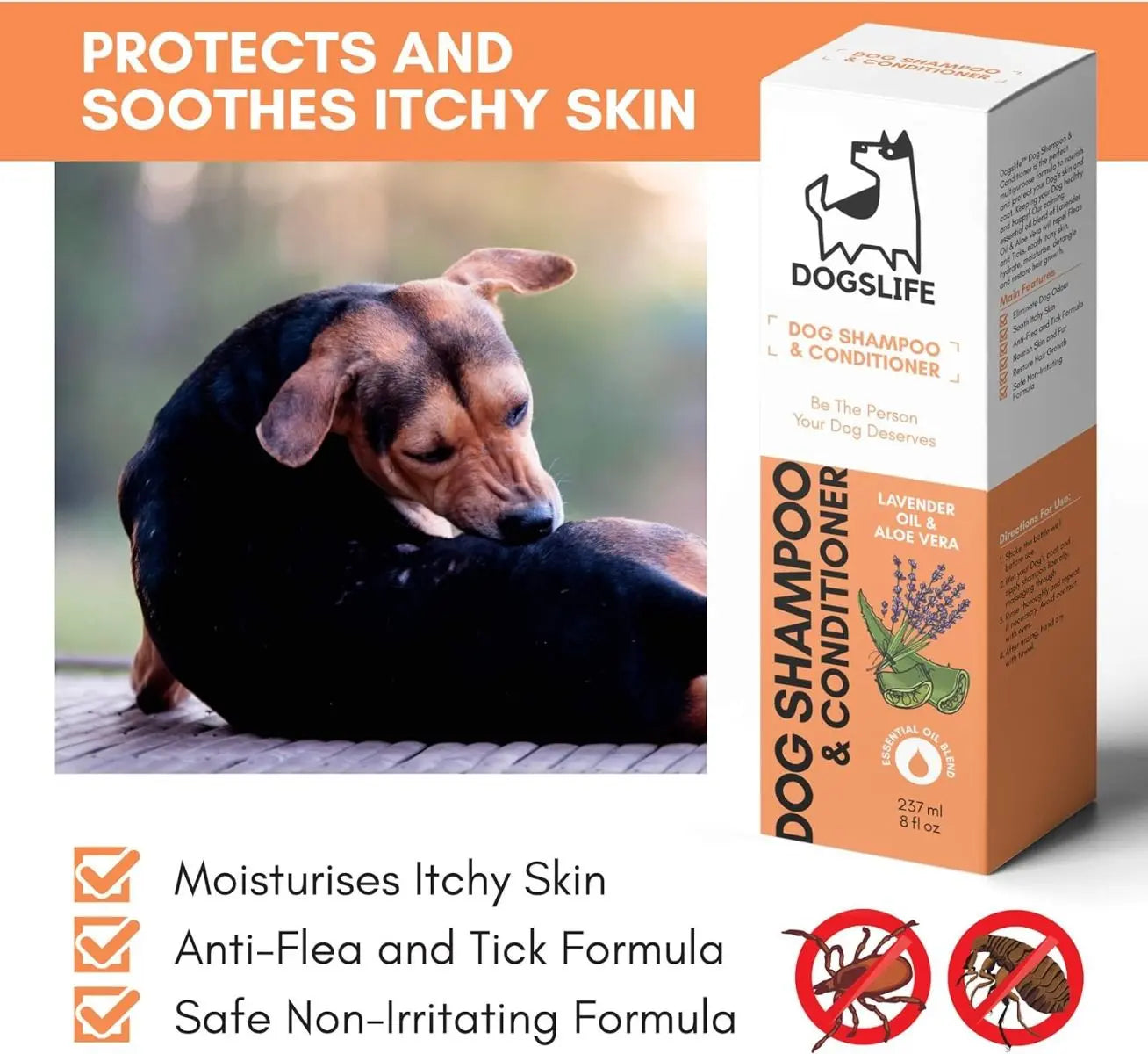 DOGSLIFE DOG SHAMPOO & CONDITIONER 237ML DOGSLIFE