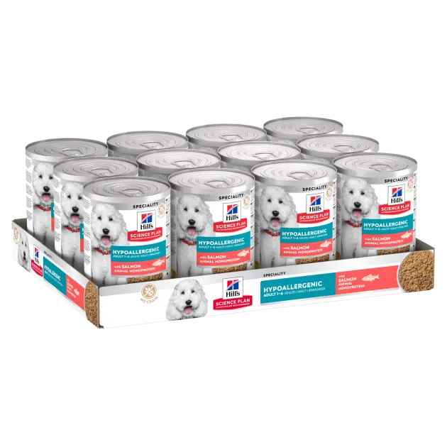 HIIL'S SCIENCE PLAN HYPOALLERGENIC ADULT WET FOOD WITH SALMON 363G Hills
