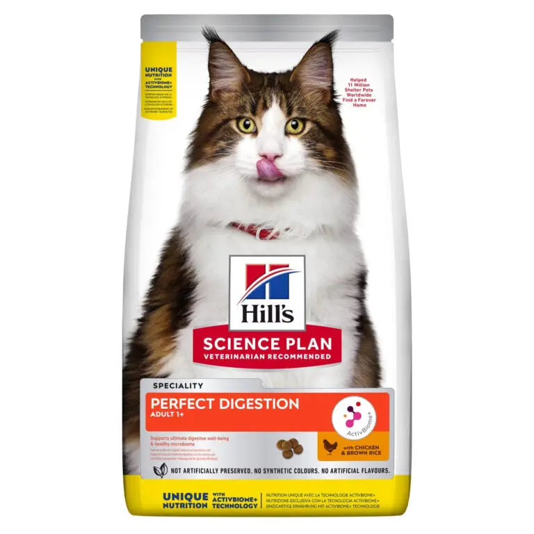 HILL'S SCIENCE PLAN PERFECT DIGESTION ADULT 1+ CAT FOOD WITH CHICKEN AND BROWN RICE Hills
