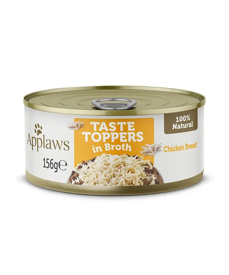 APPLAWS TASTE TOPPES IN BROTH WET DOG FOOD 156G TIN APPLAWS