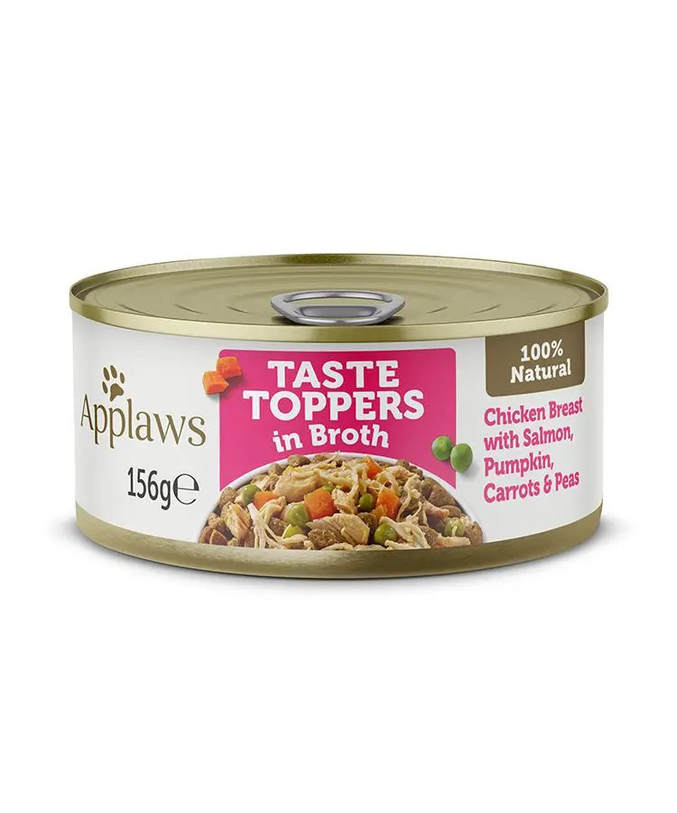 APPLAWS TASTE TOPPES IN BROTH WET DOG FOOD 156G TIN APPLAWS