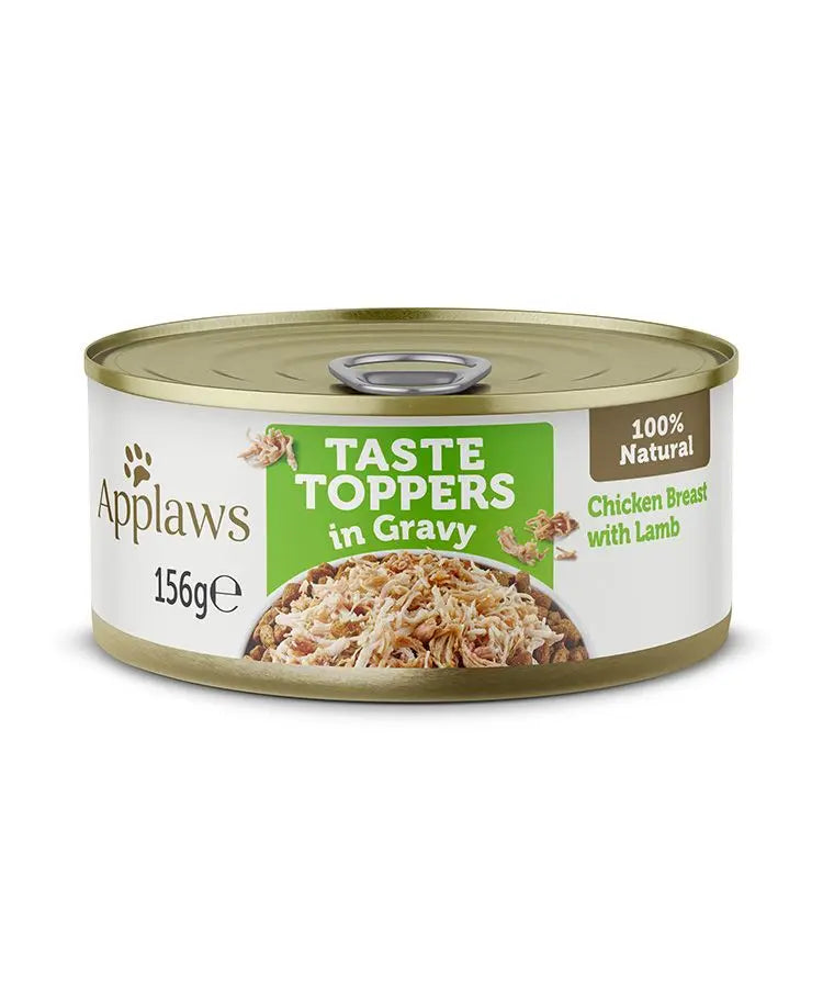 APPLAWS TASTE TOPPERS IN GRAVY WET DOG FOOD 156G TIN APPLAWS
