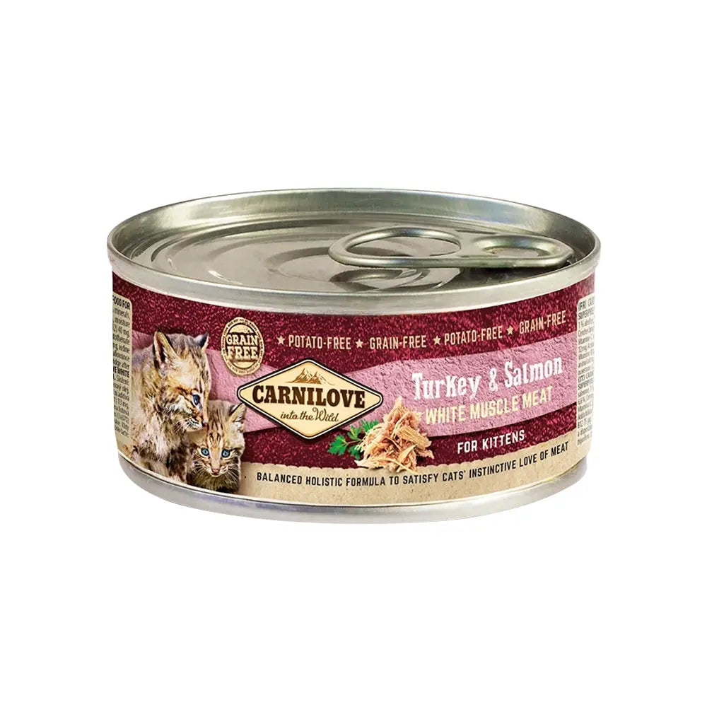CARNILOVE TURKEY & SALMON FOR KITTENS WET FOOD CANS 12X100G Carnilove