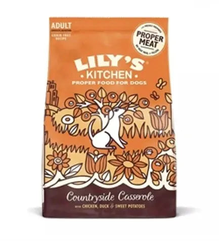 LILY'S KITCHEN COUNTRYSIDE CASSEROLE WITH CHICKEN,DUCK&SWEET POTATOES ADULT DRY DOG FOOD LILY'S KITCHEN