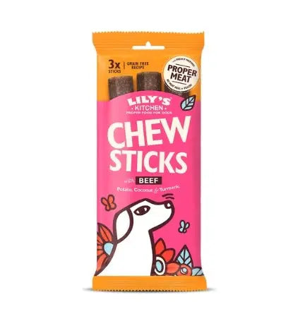 LILY'S KITCHEN DOG CHEW STICKS DOG TREATS 120G LILY'S KITCHEN