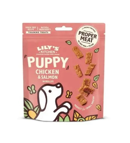 LILY'S KITCHEN CHICKEN AND SALMON NIBBLES PUPPY TREATS 70G LILY'S KITCHEN