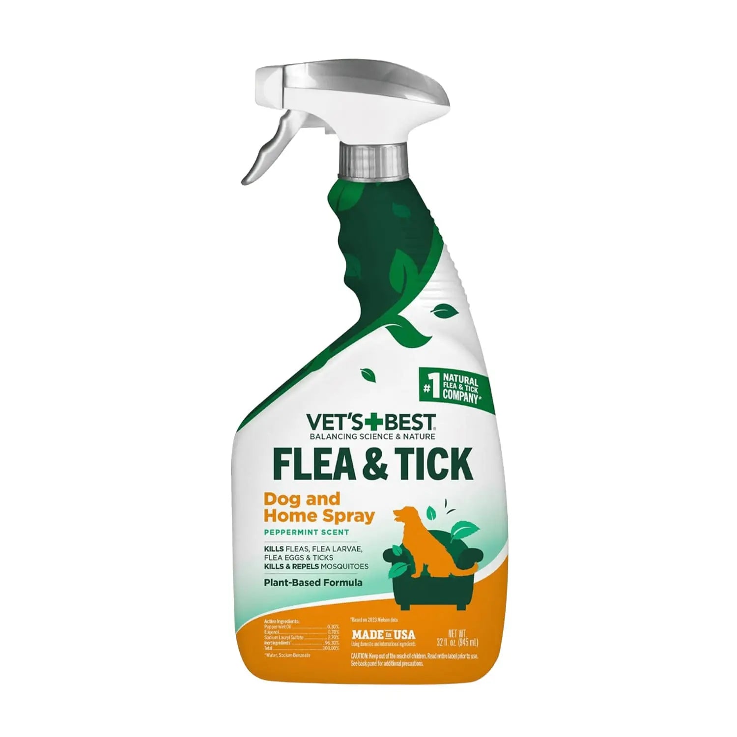 VET'S BEST FLEA AND TICK DOG AND HOME TREATMENT SPRAY 32OZ VET'S BEST