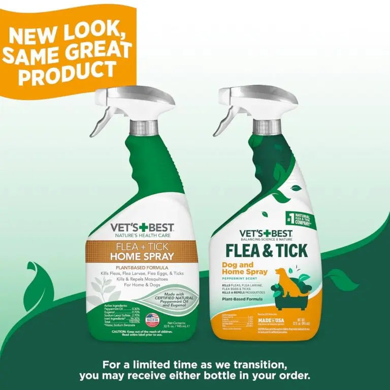 VET'S BEST FLEA AND TICK DOG AND HOME TREATMENT SPRAY 32OZ VET'S BEST