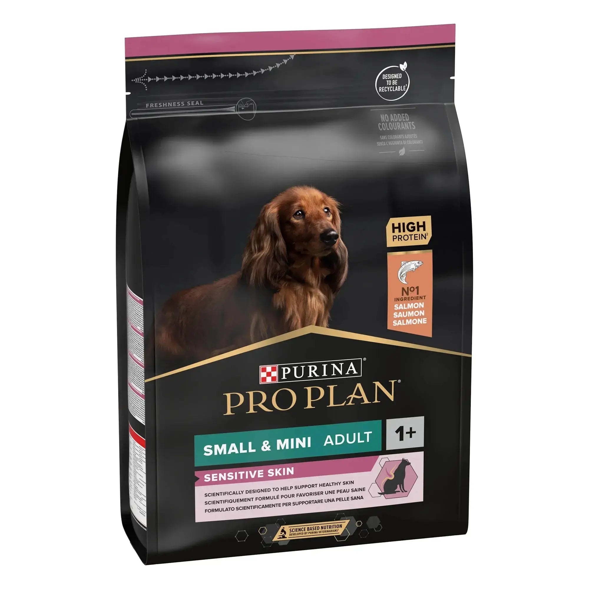 PURINA® PRO PLAN® DOG SMALL & MINI ADULT SENSITIVE SKIN WITH OPTIDERMA® RICH IN SALMON 3 KG PetFit.ae