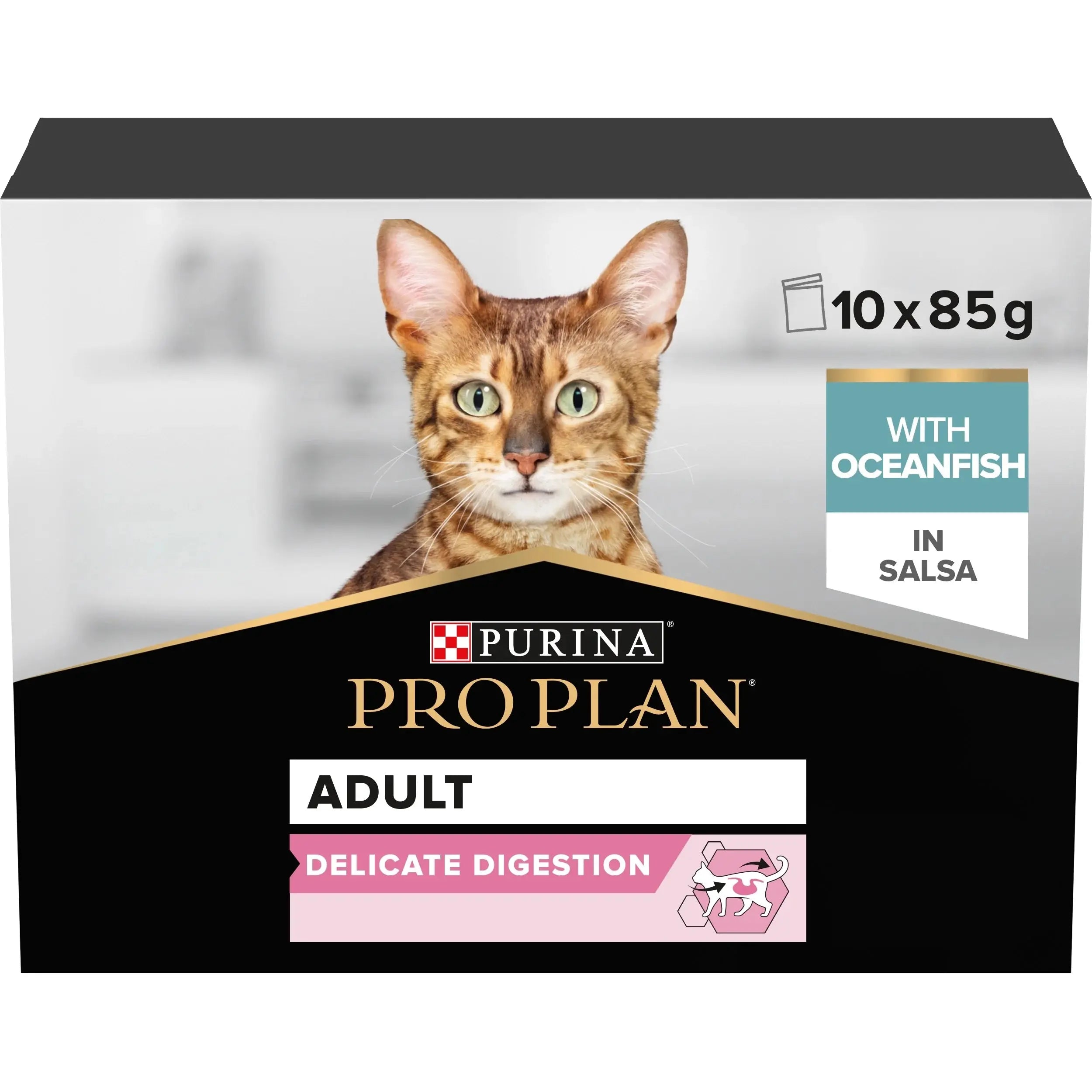 PRO PLAN DELICATE WET CAT FOOD OCEANFISH IN GRAVY 10 X 85G Purina Pro Plan Veterinary Diets