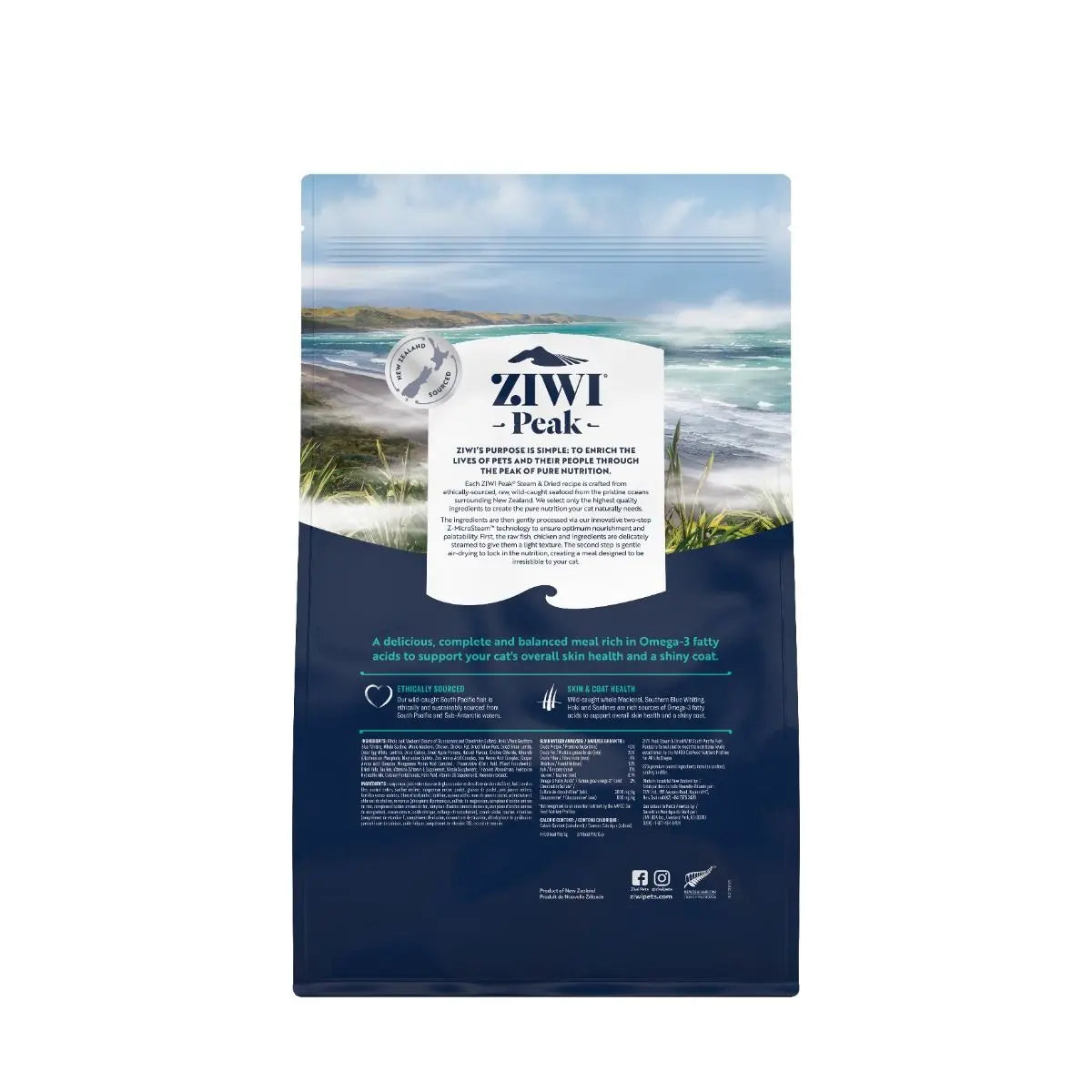 ZIWI PEAK STEAM & DRIED WILD SOUTH PACIFIT FISH RECIPE DRY CAT FOOD ZIWI PEAK