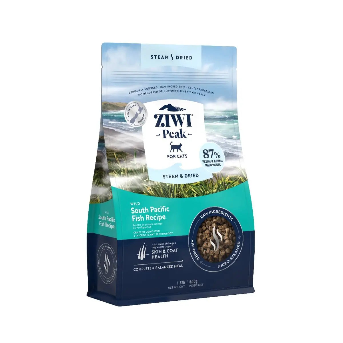 ZIWI PEAK STEAM & DRIED WILD SOUTH PACIFIT FISH RECIPE DRY CAT FOOD ZIWI PEAK