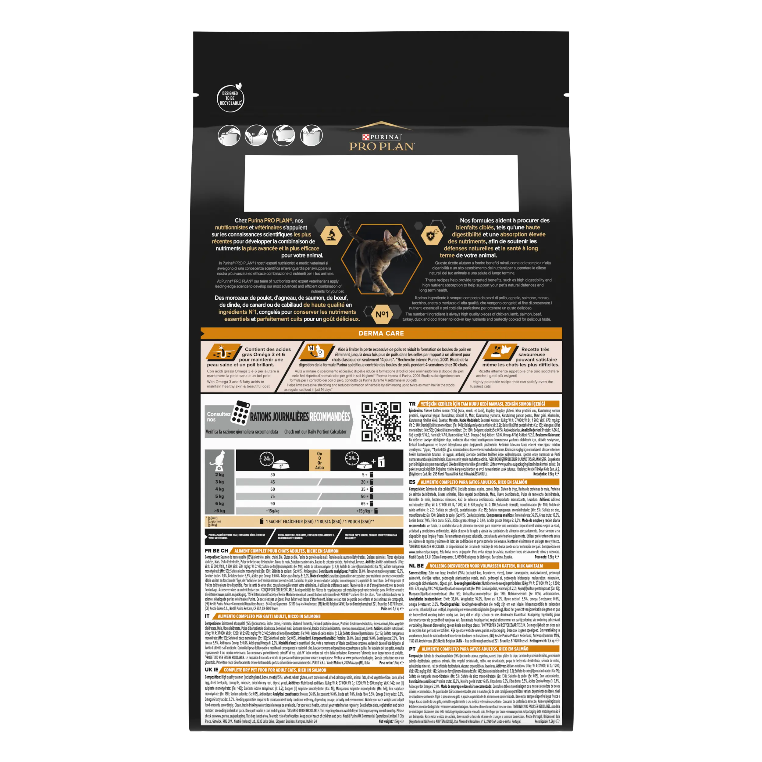 PURINA PRO PLAN DERMA CARE DRY CAT SALMON, 1.5 KG PetFit.ae