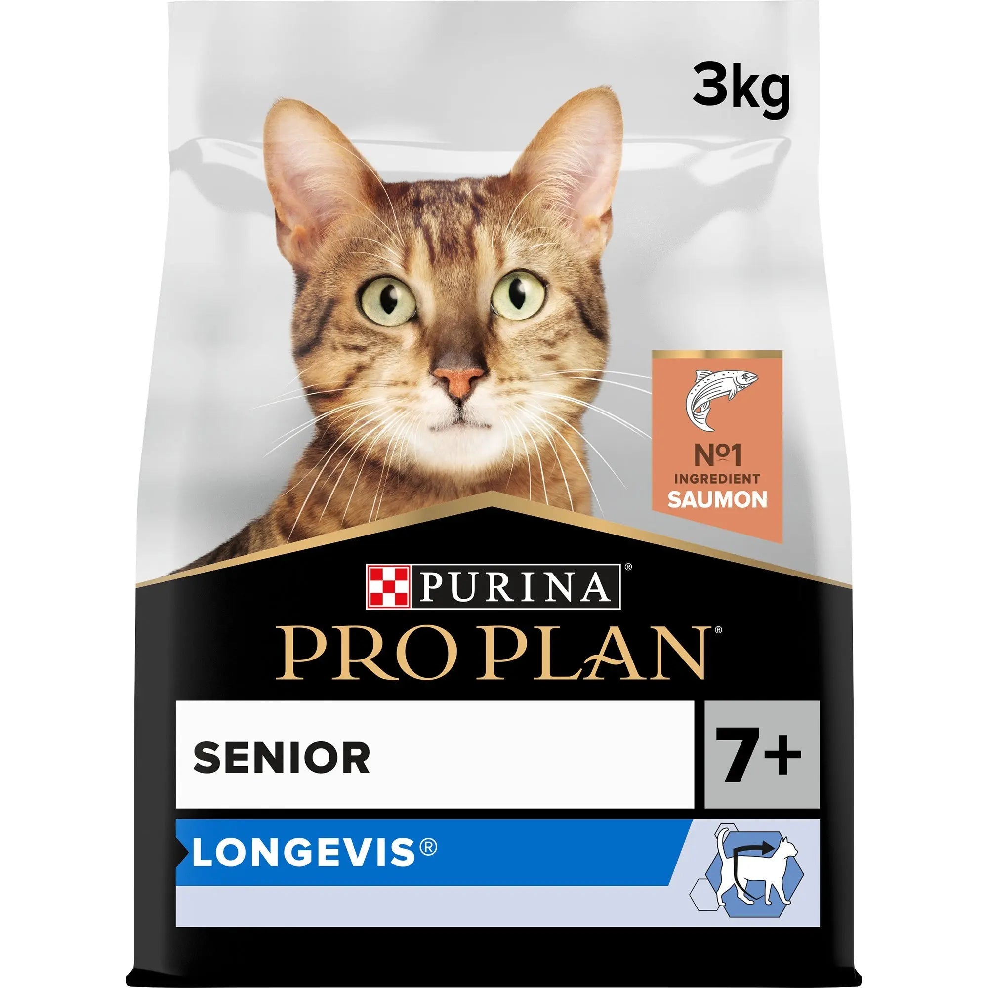 PURINA PRO PLAN ORIGINAL SENIOR 7+ YEARS CAT SALMON WITH LONGEVIS 3 KG PetFit.ae