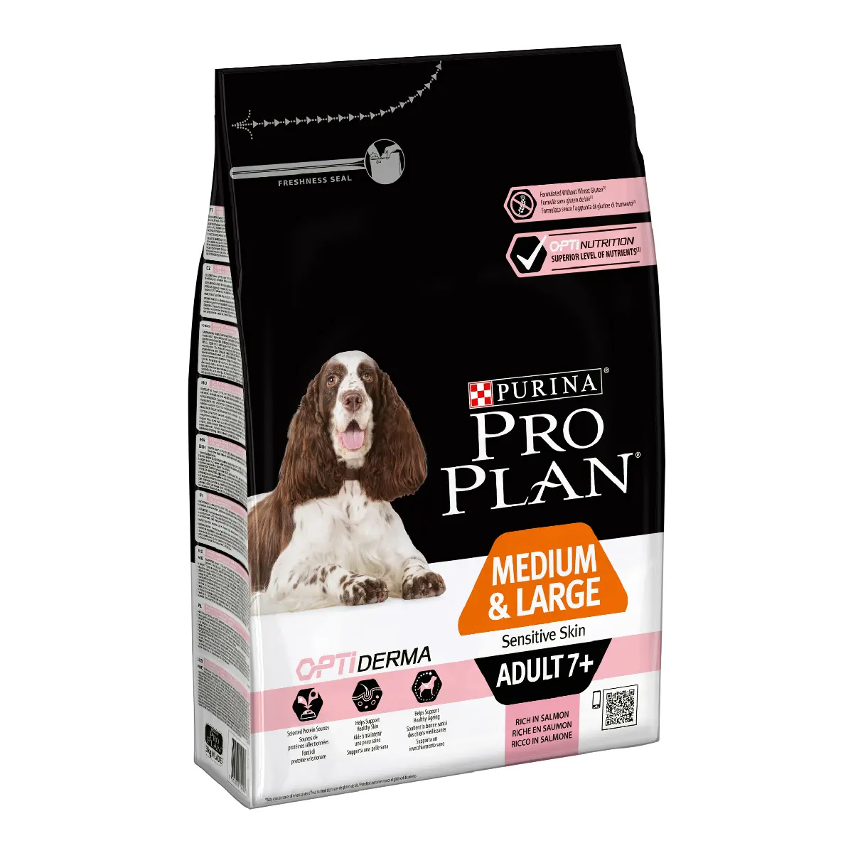 PURINA® PRO PLAN® MEDIUM & LARGE ADULT 7+ AGE SENSITIVE SKIN, RICH IN SALMON DRY DOG FOOD PetFit.ae